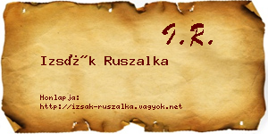 Izsák Ruszalka névjegykártya
